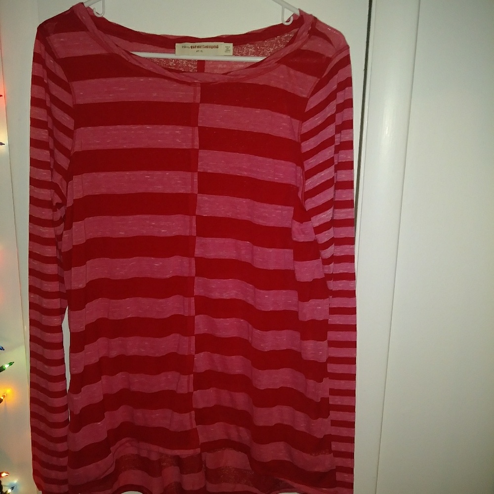 Pilcro and the letter press red and pink top
